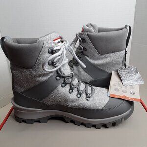 Hunter Commando Glitter Rubber Lug-Sole Snow Boots size 11M Silver/Tundra Gray